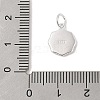 925 Sterling Silver Enamel Flat Round with Heart Charms with Jump Rings and 925 Stamp STER-D288-04S-05-3