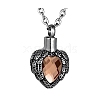 Heart Titanium Steel Urn Ashes  Pendant Necklace PW-WG79058-01-1