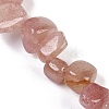 Natural Strawberry Quartz Nuggets Beads Strands G-B125-A21-01-3