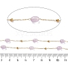 Natural Dyed Jade & 304 Stainless Steel Beads Link Chains CHS-K021-08B-02-3