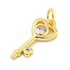 Rack Plating Brass Micro Pave Clear Cubic Zirconia Pendants KK-B093-11G-2