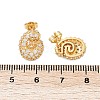 Brass Micro Pave Cubic Zirconia Stud Earrings EJEW-Z091-04G-G-3