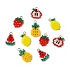 5Pcs 5 Styles Glass Seed Beaded Pendants PALLOY-CJ00126-8