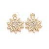 Brass Micro Pave Clear Cubic Zirconia Charms KK-A156-20LG-1