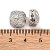 Brass Micro Pave Clear Cubic Zirconia Beads KK-S389-25P-3