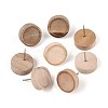 Natural Maple Wood Stud Earring Findings with 316 Stainless Steel Pin WOOD-N016-02-2