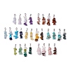 28Pcs 28 Styles Natural Mixed Gemstone Chip Pendants PALLOY-JF02817-1