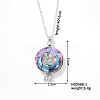 Exquisite vintage mermaid pendant necklace with colorful crystals and hollow design. OS1205-1-1