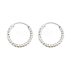 Brass Textured Hoop Earrings EJEW-F378-03B-S-2
