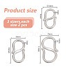 ARRICRAFT 6Pcs 3 Styles Rhodium Plated 925 Sterling Silver S-Hook Clasps FIND-AR0004-44P-2