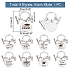   9Pcs 9 Style Graduation Theme 201 Stainless Steel Keychain Clasps KEYC-PH0001-52-4