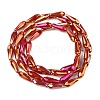 Electroplated Opaque Glass Beads Strands X-EGLA-L015-FR-B24-01-3