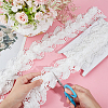 3 Yards Polyester Flower Lace Trim OCOR-WH0082-28-3