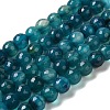 Dyed & Heated Natural Agate Beads Strands G-P539-D01-08-1