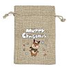 Christmas Printed Burlap Packing Pouches Drawstring Bags ABAG-Q053-02A-05-1