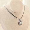 304 Stainless Steel Flat Round Pendant Flat Snake Chain Necklaces for Men NJEW-S387-04P-2