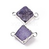 Natural Druzy Quartz Links connectors G-P396-09S-08-3