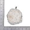 Natural Tourmaline & Druzy Agate Geode Pendants G-G162-02P-04-3