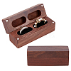 2-Slot Rectangle Black Peach Wood Couple Ring Box OBOX-WH0017-01C-1