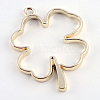 Rack Plating Alloy Irish Clover Open Back Bezel Pendants LS-PALLOY-S047-06E-FF-2