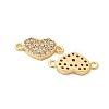 Brass Micro Pave Cubic Zirconia Connector Charms KK-U056-43G-2