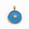 Brass Enamel Pendants KK-Q283-057K-NR-1