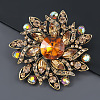 Alloy Inlaid Diamond Floral Brooch - Shiny and Exquisite Fashion Accessory ST7876095-1