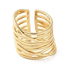 Rack Plating Brass Open Cuff Rings RJEW-M168-06G-2