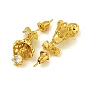 Brass Clear Cubic Zirconia Dangle Stud Earrings for Women EJEW-G405-01G-2