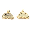 Brass Cubic Zirconia with Shell Pendants KK-K342-22G-2