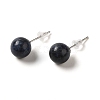 Natural Lapis Lazuli Stud Earrings G-B075-02P-08-1