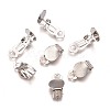 Iron Clip-on Earring Settings X-IFIN-R204-09-3