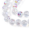 Electroplate Transparent Glass Beads Strands X-EGLA-N002-34C-C03-3
