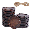 20Pcs Wooden Pendant Cabochon Settings WOOD-AR0001-55-1