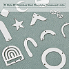 Unicraftale 12Pcs 12 Style 201 Stainless Steel Chandelier Component Links STAS-UN0022-66-3