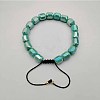 Adjustable Electroplated Faceted Cube Glass Braided Beaded Bracelets for Women Men DM4334-10-1