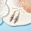 Light Gold Alloy Enamel Dangle Earrings EJEW-JE05607-01-2