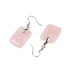 Natutal Rose Quartz Dangle Earrings EJEW-F343-E10-3