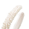 Imitation Pearls Decor Pleated Cloth Headbands with Crown PW-WG085B8-01-3