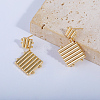 Square Weave Brass Stud Earrings QK1999-4