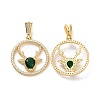 Brass Micro Pave Cubic Zirconia Pendants ZIRC-F134-24G-02-1