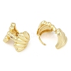 Rack Plating Shell shape Brass Hoop Earrings for Women EJEW-Z059-03G-2