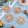 Rubber Wood Carved Onlay Applique Craft DJEW-WH0015-32A-4