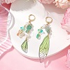 Natural Green Aventurine Leverback Earrings EJEW-TA00591-01-2