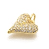 Brass Micro Pave Clear Cubic Zirconia Pendants KK-L225-035G-2