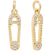 Brass 14Pcs Micro Pave Cubic Zirconia Pendants ZIRC-BBC0001-60-1