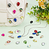 96Pcs 16 Colors Glass Rhinestone Cabochons GLAA-FG0001-17-5