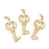 Rack Plating Brass Micro Pave Cubic Zirconia Pendants KK-F852-08G-3