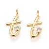 Brass Micro Pave Cubic Zirconia Charms KK-N263-97G-T-1