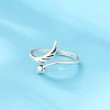 Heart & Wing Rhodium Plated 925 Sterling Silver Cuff Rings FS-WGFEBDA-01-1